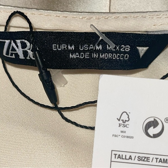 NWT Zara Ivory Satin Maxi Slip Dress Strappy Sexy Cocktail Event Classy Size M - Picture 8 of 15